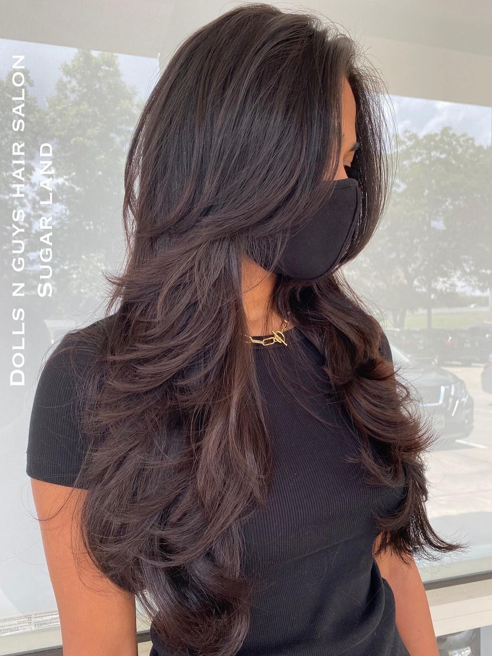 Long Hair with Choppy Layers and Bangs