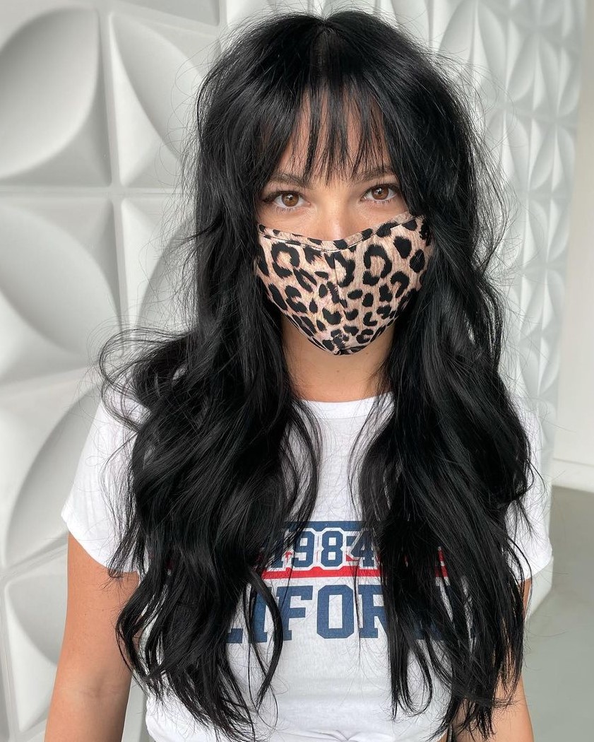 Long Shag with Bangs for Thick Hair