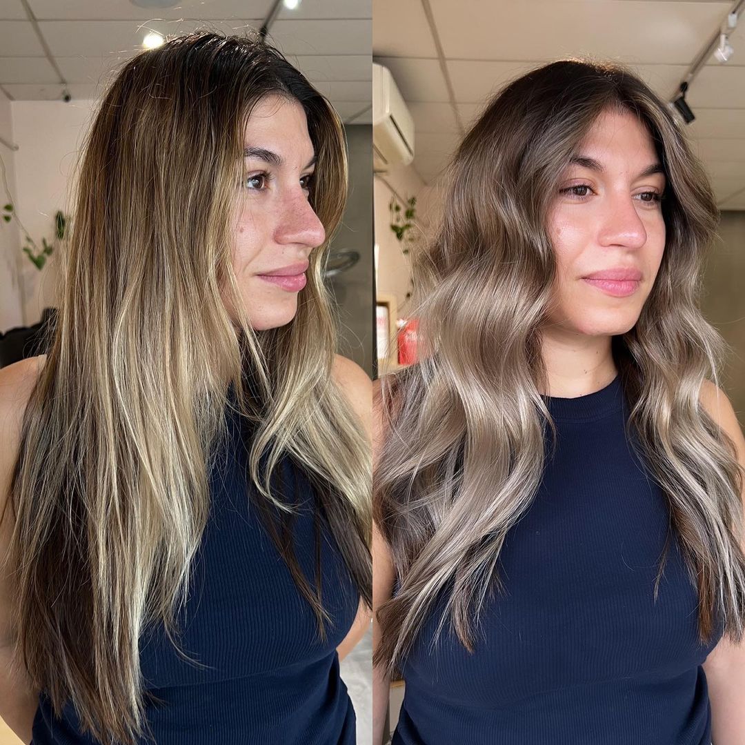 Mushroom Brown Hair with Light Blonde Ends