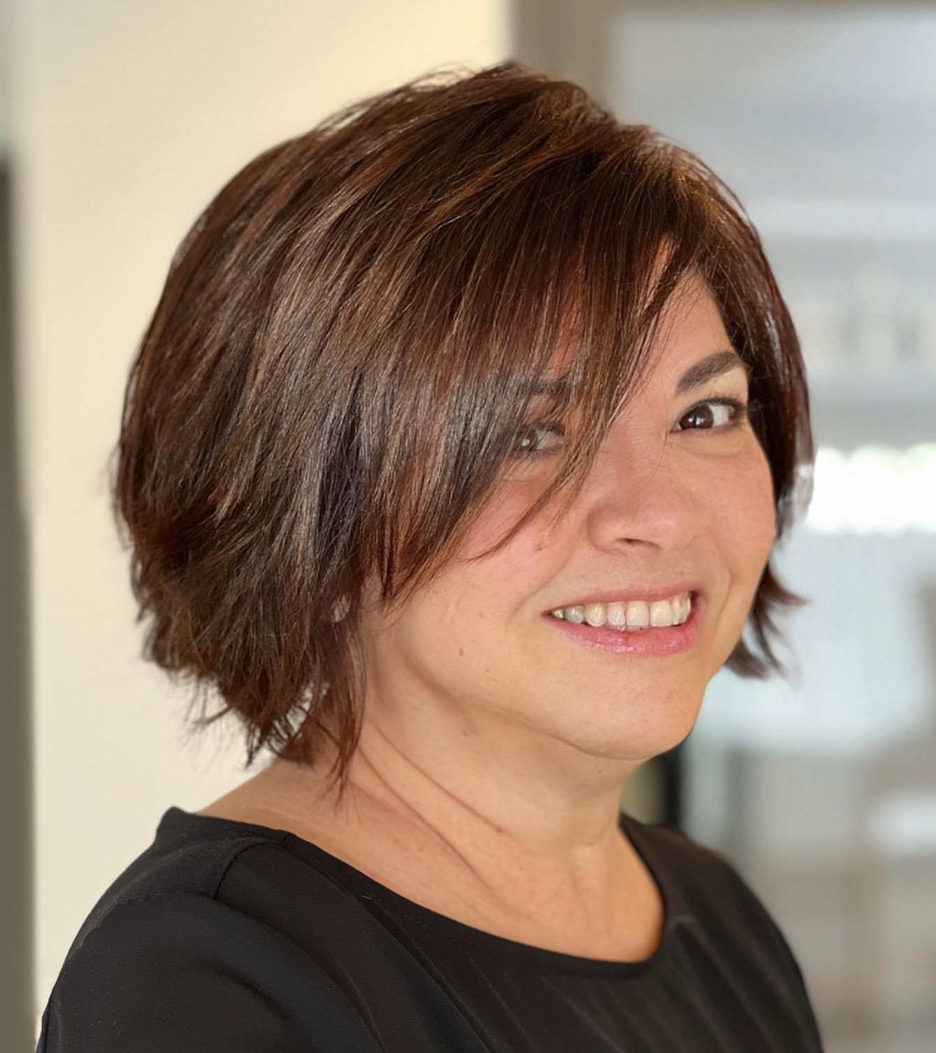 Plus-Size Choppy Bob Hairstyle