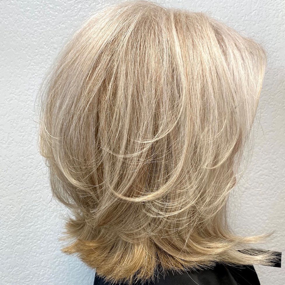 Shoulder-Length Feathered Haircut