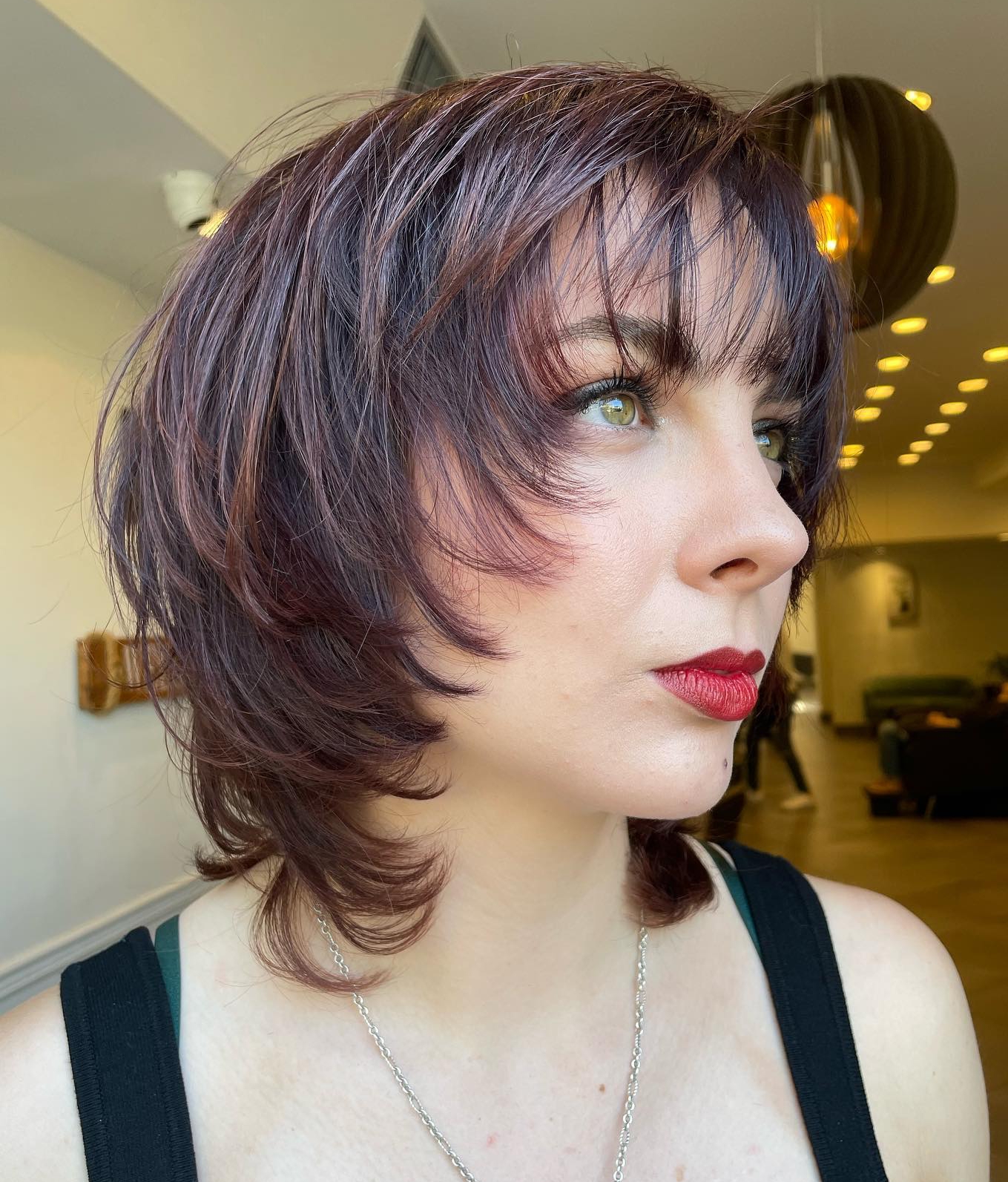 Short Straight Feathered Wolf Cut