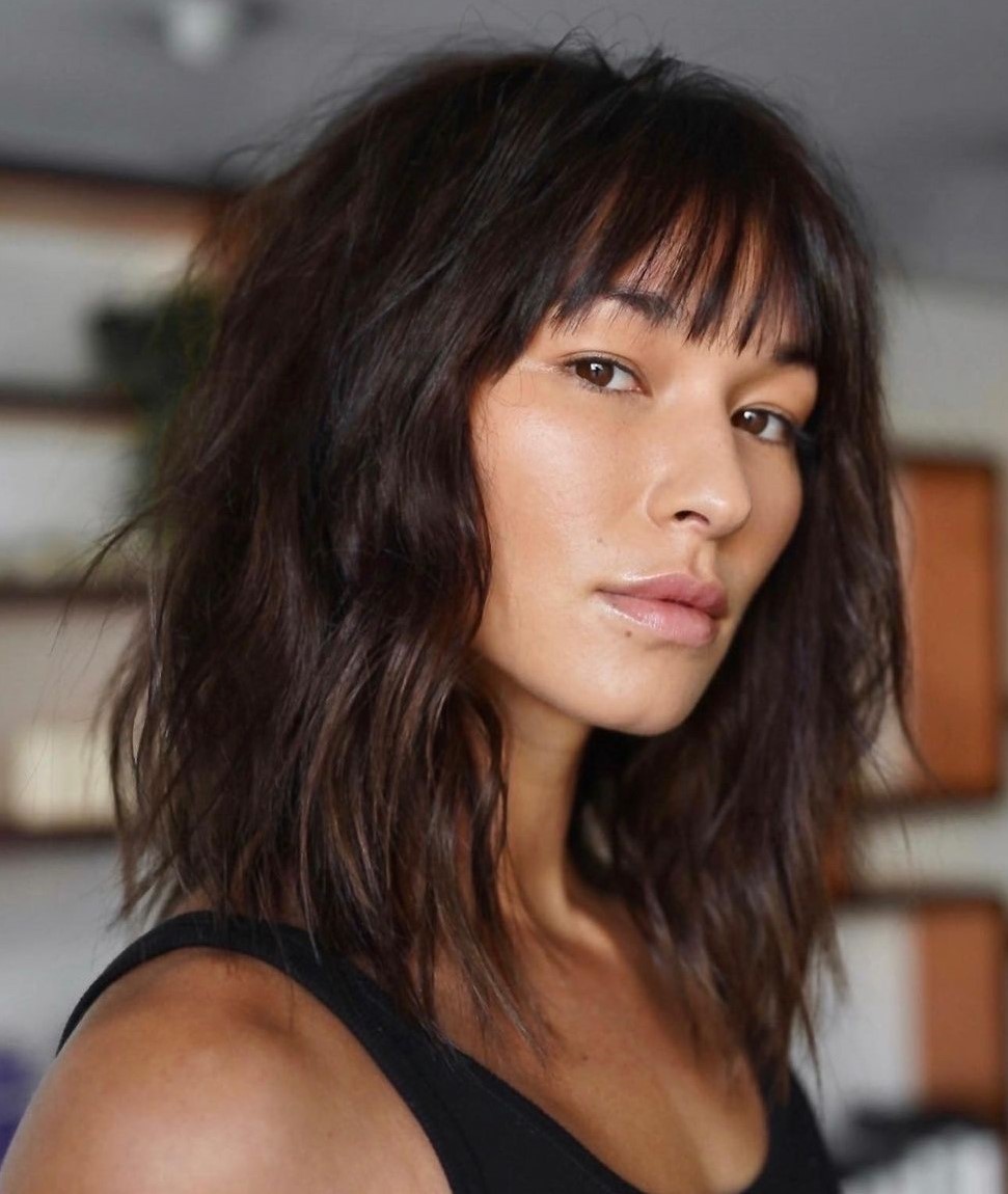 Edgy Lob Shag Hairstyle