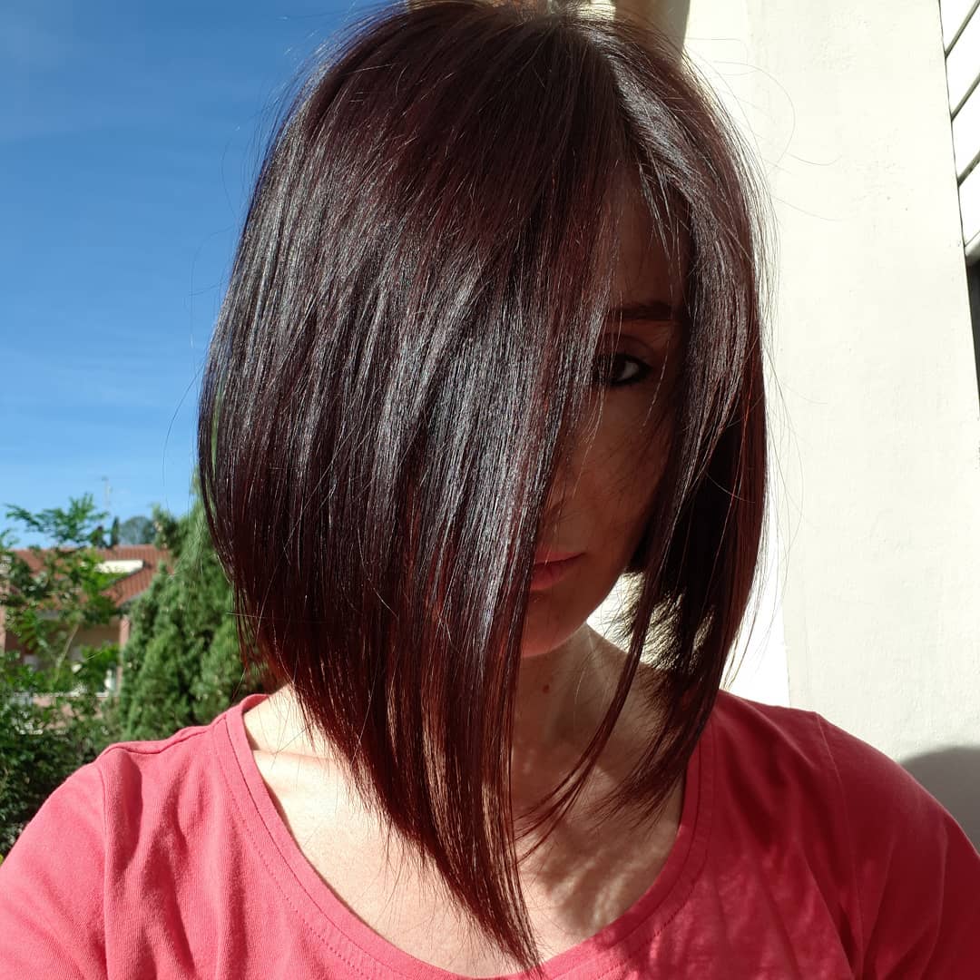 Straight Asymmetrical Bob Haircut for Very Thin Hair