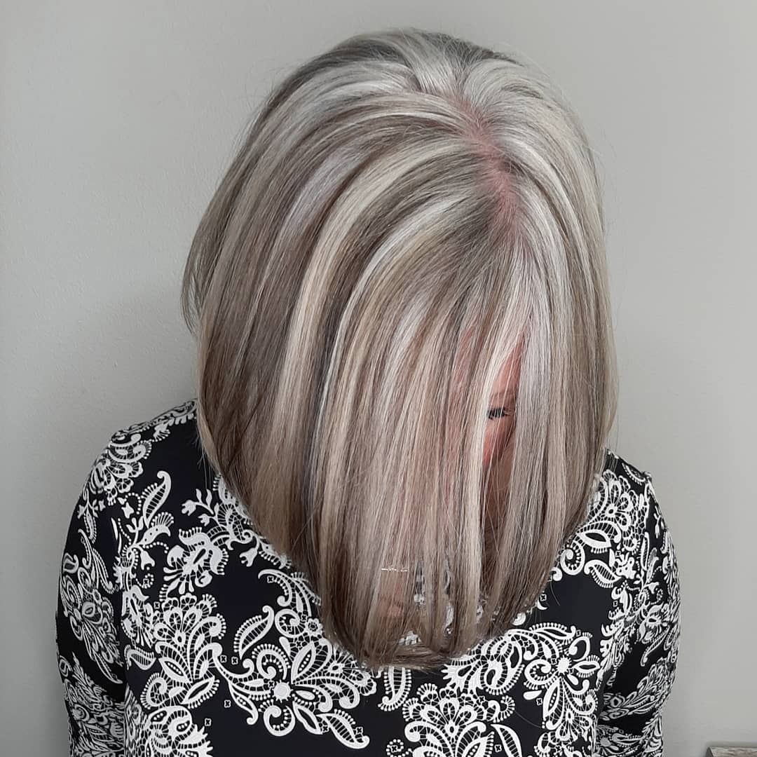 Gray Hair Transition with Highlights